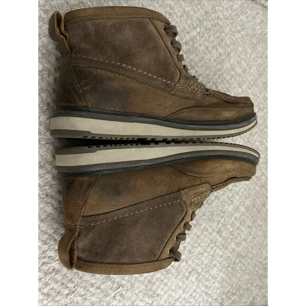 ARIAT LOOKOUT Distressed Leather Moc Toe Chukka Boots Men's US 9.5EE Brown